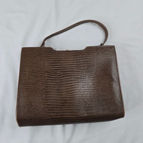 Vintage brown lizard skin purse 10x7 - Picture 4 of 6